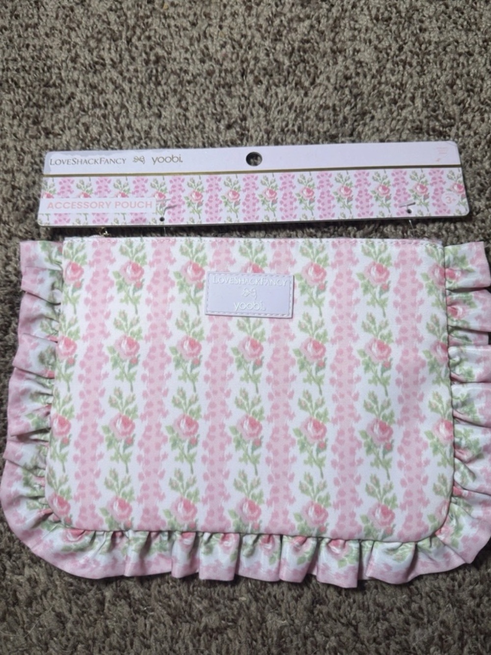 LoveShackFancy x Target Pink & Green Accessory Pouch